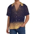 thumbnail image 3 of Disketp Men's Hawaiian Gold Black Glitter Print Shirts Button Down Holiday Beach Shirts-Medium, 3 of 7