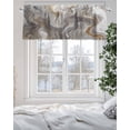 thumbnail image 5 of Marble Valances for Windows Abstract Fluid Art Grey Brown Marble Texture Modern Valance Rod Pocket Short Window Treatments Curtains for Kitchen Bathroom Living Room Bedroom, 42 x 18 Inch, 5 of 7