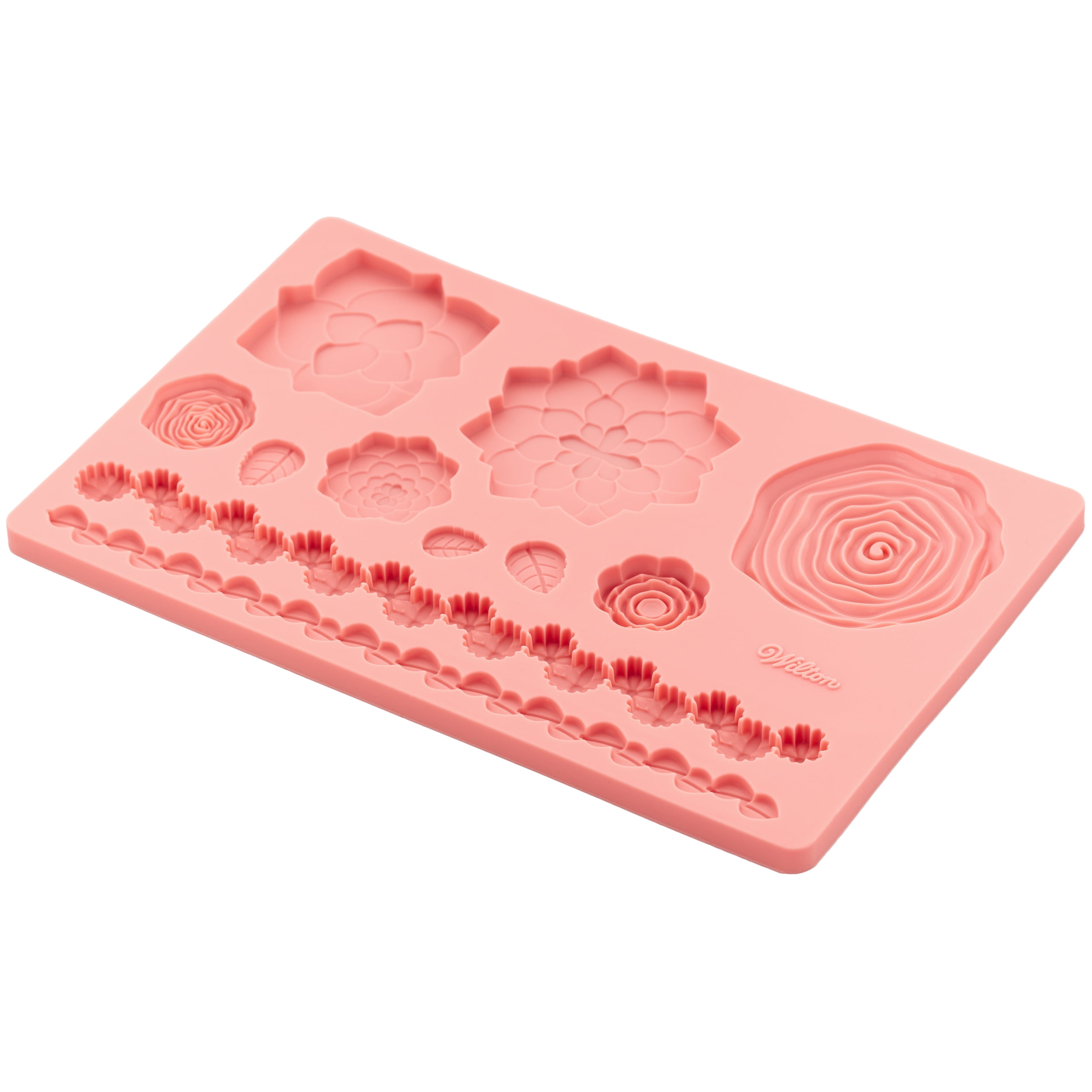 Wilton Flower and Leaf Fondant and Gum Paste Silicone Mold, 11-Cavity