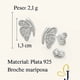 thumbnail image 2 of Aretes Mariposa Con Zirconias Para Mujer De Plata 925, 2 of 5