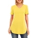 thumbnail image 1 of La nueva manga del cortocircuito del cuello del color sólido V de la camiseta de las mujeres de Irfora Camiseta mujer, 1 of 7