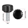 thumbnail image 2 of Uxcell M5 x 15mm Hilo macho Cabeza redonda estriada perillas de sujeción 2 paquetes, 2 of 5