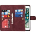 thumbnail image 5 of iPhone 8 Plus Wallet Case for Women,iPhone 7 Plus Phone Case Wallet with Credit Card Holder,iPhone 8 Plus Crossbody Case with Strap Shoulder Lanyard,Zipper Pocket PU Leather Cases,5.5" Burgundy, 5 of 18