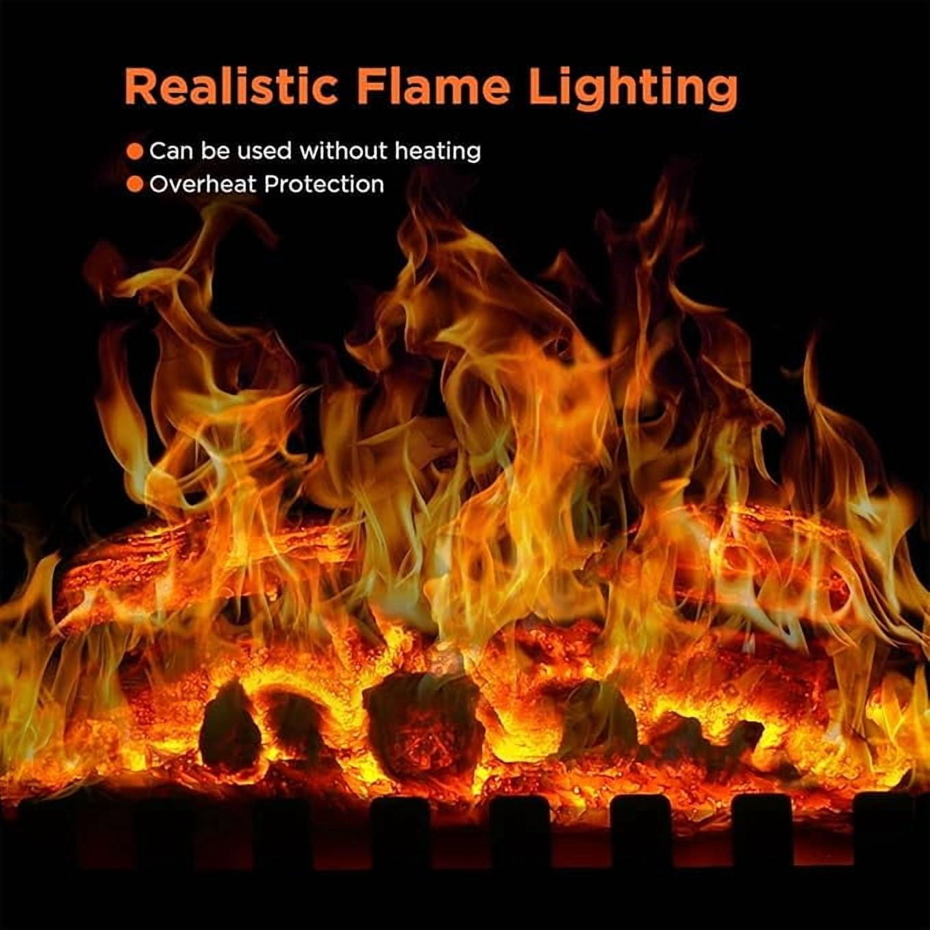 Moifoi 22" Electric Fireplace Heater,Freestanding Electric Stove 3D Realistic Flames,1000/1500W Fireplace Heater Adjustable Flame Brightness,Black