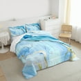 thumbnail image 3 of Manfei Marble Texture Road Bedding Comforter Set,Modern Minimalist Artistic Twin Comforter Sets,Blue Gold Ombre Bedding Set For Adults,Microfiber Room Decoration Reversible,2-Piece, 3 of 8
