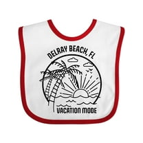 Inktastic Summer Vacation Mode Delray Beach Florida Boys or Girls Baby Bib