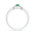 thumbnail image 2 of Angara Natural 0.24 Ct. Emerald with Diamond Halo Ring in Sterling Silver for Women (Ring Size: 7), 2 of 10
