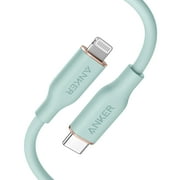 Anker Powerline III Flow USB C Fast PD Charging Cable 3/6ft Silica Gel Lightning Cable [Green]