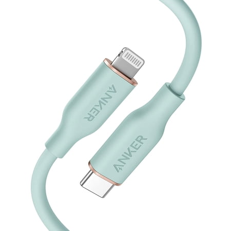UPC: 0194644061777 | Anker Powerline III Flow USB C Fast PD Charging Cable 3/6ft Silica Gel Lightning Cable [Green]