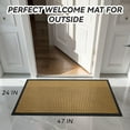 thumbnail image 3 of SIXHOME Outdoor Mat Non Slip Doormat 24"x47" Front Door Mat Outside Absorbent Rubber Welcome Mat Low Profile Dirt Trapper Indoor Outdoor Doormat Thicken Checker Entryway Rug Floor Mat Yellow, 3 of 7