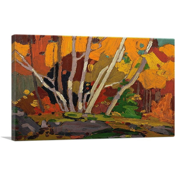 ARTCANVAS Autumn Birches Fall 1916 Canvas Art Print by Tom Thomson - Size: 40" x 26" (0.75" Deep)