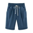 thumbnail image 2 of Xysaqa Bermuda Shorts for Women's Summer Shorts, Casual Comfy Drawstring Elastic Waist Long Shorts Lounge Pajama Shorts Knee Length S-3XL Clearance, 2 of 3