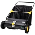 thumbnail image 2 of Black 26‑Inch Hand Push Lawn Sweeper with Adjustable Brush Height 7 Cu. Ft Large‑Capacity Hopper Bag Leaf & Grass Collector for Yard & Garden, 2 of 9