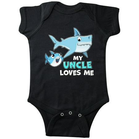 

Inktastic My Uncle Loves Me with Cute Sharks Gift Baby Boy or Baby Girl Bodysuit
