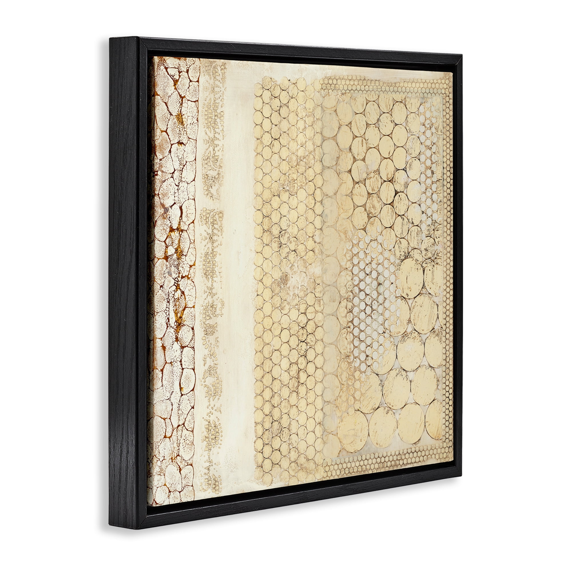Stupell Industries Rustic Country Geometric Abstract Painting Black Floater Framed Canvas Art Print Wall Art, 18 x 18