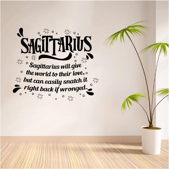 Sagittarius Horoscope Zodiac Fire Sign Sagittarius Will Give Their World To Their Love Vinyl Bedroom Wall Decal Sticker Decor Design Kids Adults Girls Boy Bedroom Wall Decoration Size (24x40 inch)