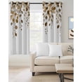 thumbnail image 2 of Brown Eucalyptus Leaves Kitchen Curtains Summer Watercolor Leaf Cafe Short Curtains for Bathroom Blackout Window Curtain Grommet Small Window Treatment Tier Drapes for Bedroom Living Room 42"x45"x2, 2 of 9