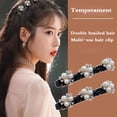 thumbnail image 2 of Satin Fabric Hair Bands, Sparkling Crystal Stone Braided Hair Clips, Double Bangs Hair Clips Braided Hair, Rhinestone Hairpin Duckbill Hair Clips for Women Girls (8PCS, C Style), 2 of 5