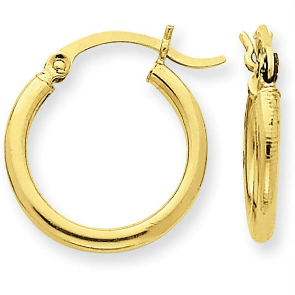 Primal Gold 14 Karat Yellow Gold 2x17.5mm Tube Hoop Earrings