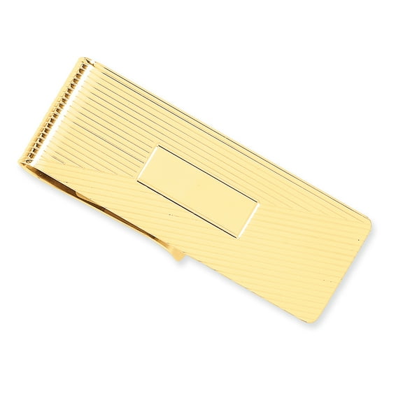 Beautiful 14k Men's Grooved Polished Money Clip
