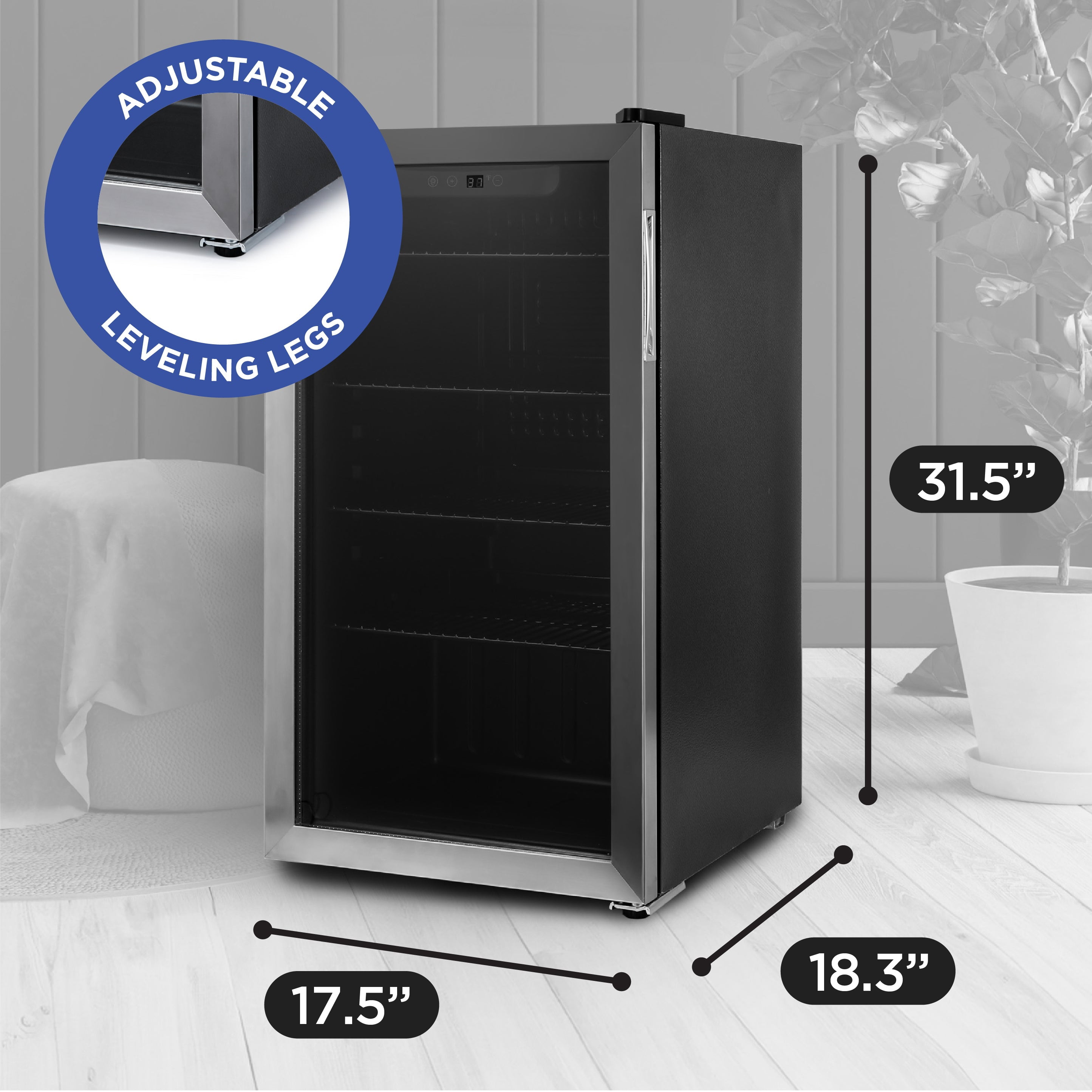 BLACK+DECKER 3.3 Cu. Ft. Beverage Cooler, Beverage Fridge with 112-Can Capacity