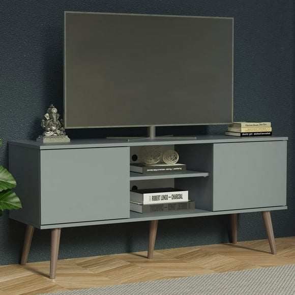 Madesa Modern TV Stand with 2 Doors, 2 Shelves for TVs up to 55 Inches, Wood Entertainment Center 23' H X 15'' D X 54'' L