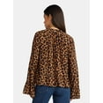 thumbnail image 3 of Time and Tru Women's Flowy High Neck Blouse, Size XS-XXXL, 3 of 5