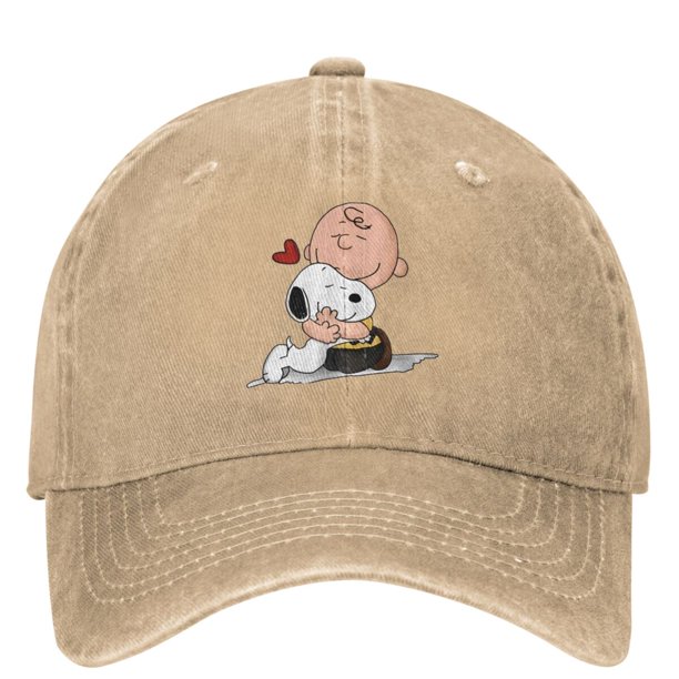 Gorra de béisbol con diseño de corazón de Snoopy y Charlie Brown de Peanuts, gorra de béisbol con diseño de dibujos animados para exteriores, gorra de béisbol con protección solar para parejas y mujer