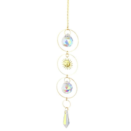 

Crystal Wind Chime Moon Star Hanging Pendant for Sun Catcher Ornament for Indoor Outdoor Garden Yard Decoration Housewarming Gift