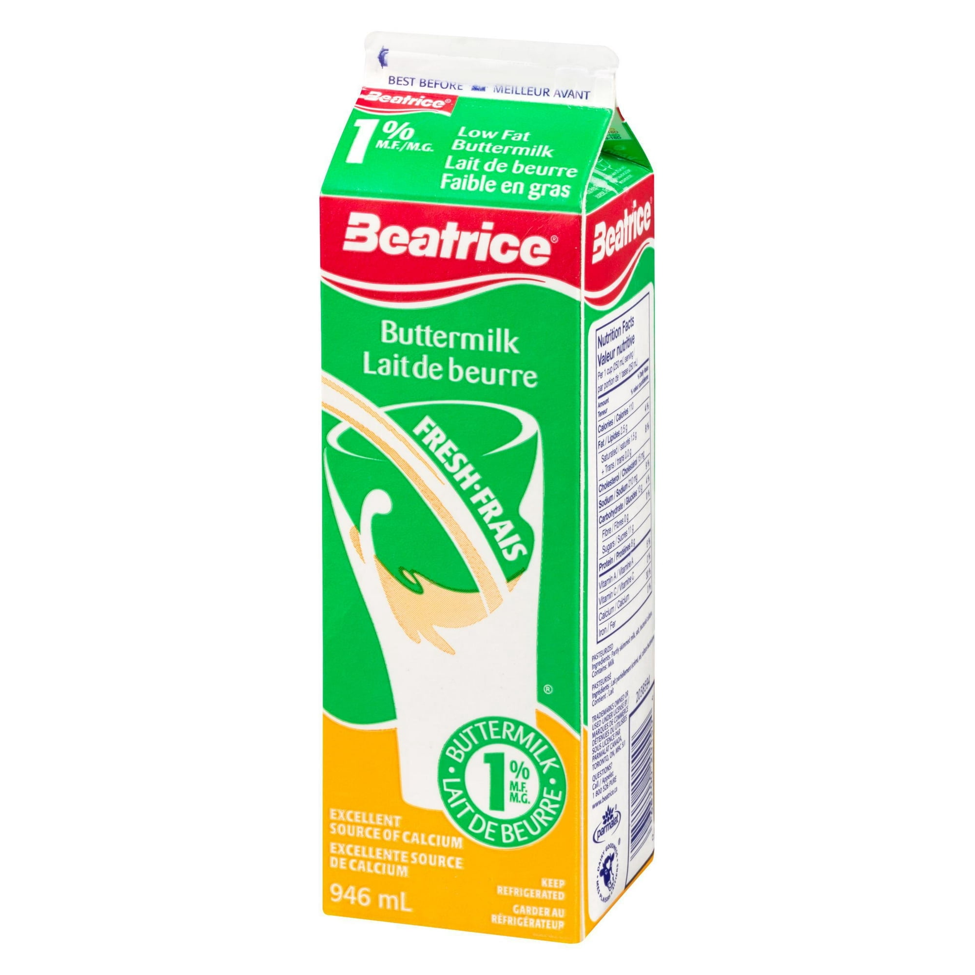 lait de beurre beatrice 1%