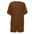 thumbnail image 4 of Shorts Set for Women 2 Piece Outfit T Shirt and Shorts Womens Summer Clothes Biker Short Set, 4 of 9