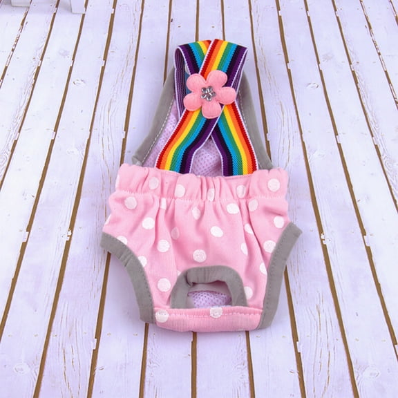 EDHITNR Dog Diapers for Female Dogs, Washable Reusable Female Dog Diapers, Breathable Pet Underwear for Incontinence Heat Period Puppy Pants, Pink