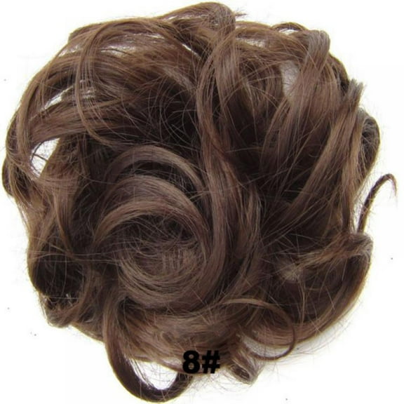 Luxsea Messy Hair Bun Extensions Curly Wavy Messy Synthetic Hairpiece Scrunchie Scrunchy Updo Hairpiece for women Donut Curly Messy Hair Bun Hairpiece