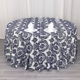 thumbnail image 5 of BalsaCircle 120" Royal Blue White Damask Flocking Table Top Round Tablecloth Dining Table Linens, 5 of 8