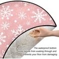 thumbnail image 3 of Coolnut Christmas Pink Snowflakes Christmas Tree Mats Waterproof Tree Skirt, Hello Winter Xmas Tree Stand Tray Mat Floor Protector Pad for Holiday Party Decoration, 28.3", 3 of 6
