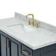thumbnail image 3 of Ariel Stafford 55 Inch Single Rectangle Sink Vanity With Carrara White Marble Countertop W/1.5" Edge In Midnight Blue, 3 of 10