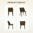 thumbnail image 6 of EOP Upholstered Dining Chairs Set of 4, Mid Century Modern Dining Room Chairs, Fabric Farmhouse Dining Side Chairs with Wood Legs, Armless Kitchen Chairs with Wingback, Dark Brown, 6 of 7