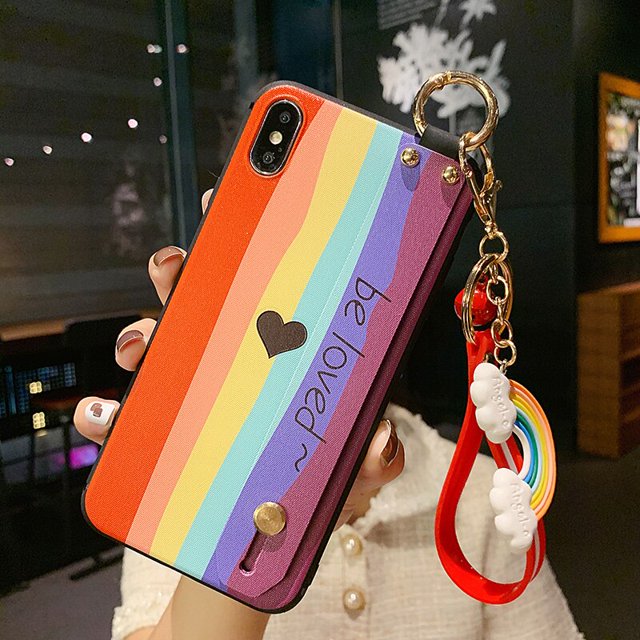 Funda con soporte de teléfono para Samsung galaxy S21 Ultra S20 FE S8 S9 S10 S20 plus NOTE 9 10 20, funda de TPU colgante con correa para la muñeca, 10x qym unisex