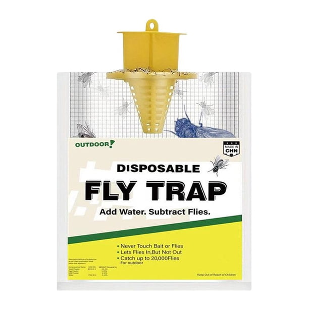 Atrapamoscas desechable para moscas, trampa colgante no tóxica para exteriores (amarillo mostaza)