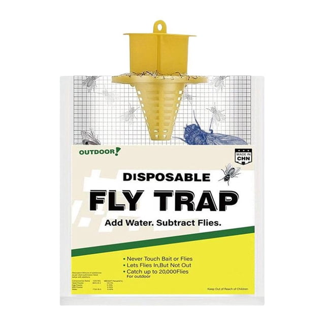 Atrapamoscas desechable para moscas, trampa colgante no tóxica para exteriores (amarillo mostaza)