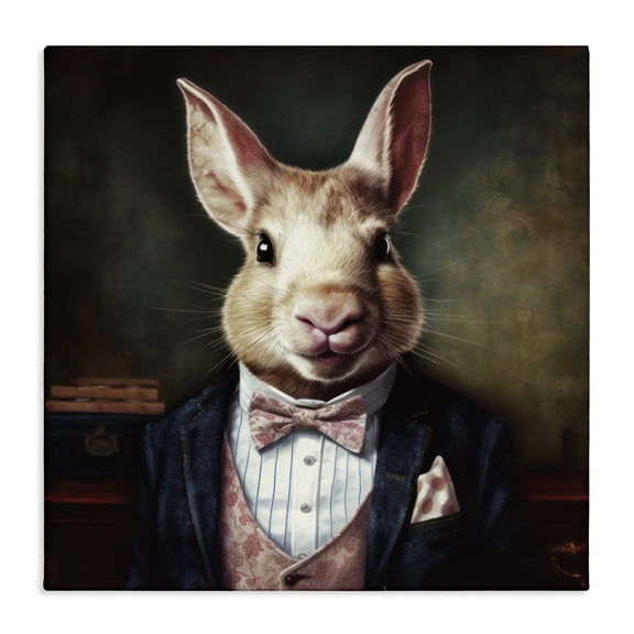 Stupell Industries Art Deco Classy Fashion Rabbit Canvas Art, 17 x 17, by Lazar Studio