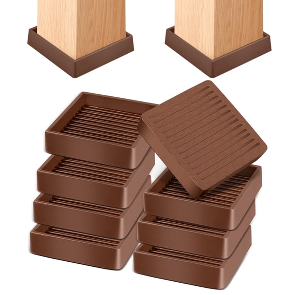 8pcs Non-Slip Furniture Pads,2" Rubber Caster Cups with Anti-Sliding Floor Grip