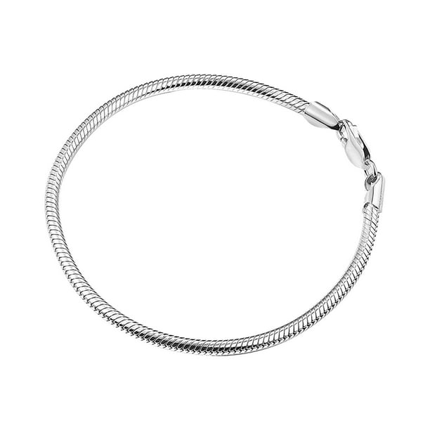 3mm pulsera de diseño ajustable de plata de hueso redondo pulsera para niños y niñas