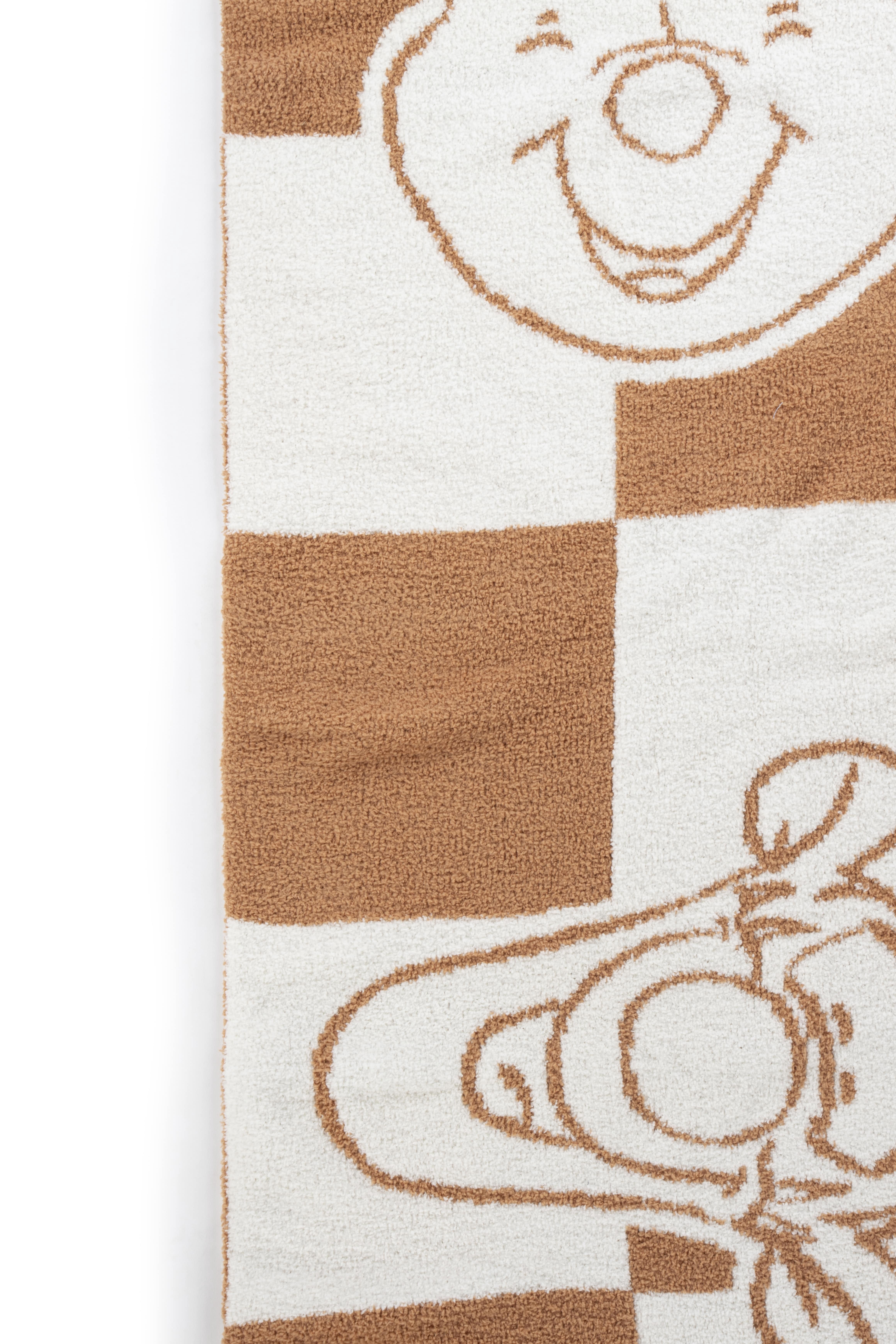 Winnie The Pooh Oversized Throw Blanket, Soft Feather Knit, All Ages, Tan & White, Disney, 50" x 70"