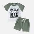 thumbnail image 2 of Kaprioy Baby Boy Outfits Toddler Baby Boy Summer Clothes Letter MAMA'S little MAN Print Shorts Set 0 6 12 18 24 Months 2T 3T 4T Outfits Baby Boys Summer Outfit Top Shorts 2 Piece Clothes Set, 2 of 4
