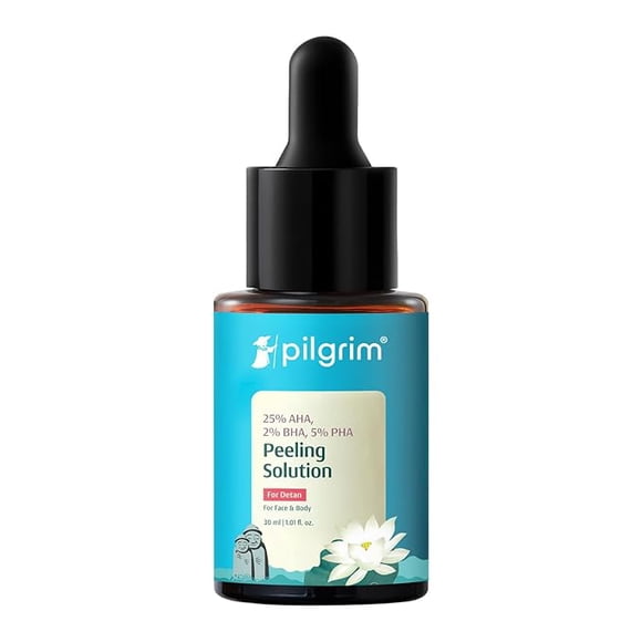Pilgrim 25% AHA + 2% BHA + 5% PHA Peeling Solution 30ml For Face & Body |10-Minute Facial At Home