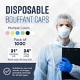 thumbnail image 2 of Medical Nation 21" Disposable Bouffant Caps Hair Nets - 100-Pack - White, Disposable for Lab, Food, 2 of 9