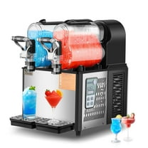 SIHAO 3Lx2 Tanks Commercial Slushy Machine, 24-Cup Frozen Drink Maker Smoothie Machine with Self-cleaning Mode, for Margaritas, Frappés, Milk Shake and More