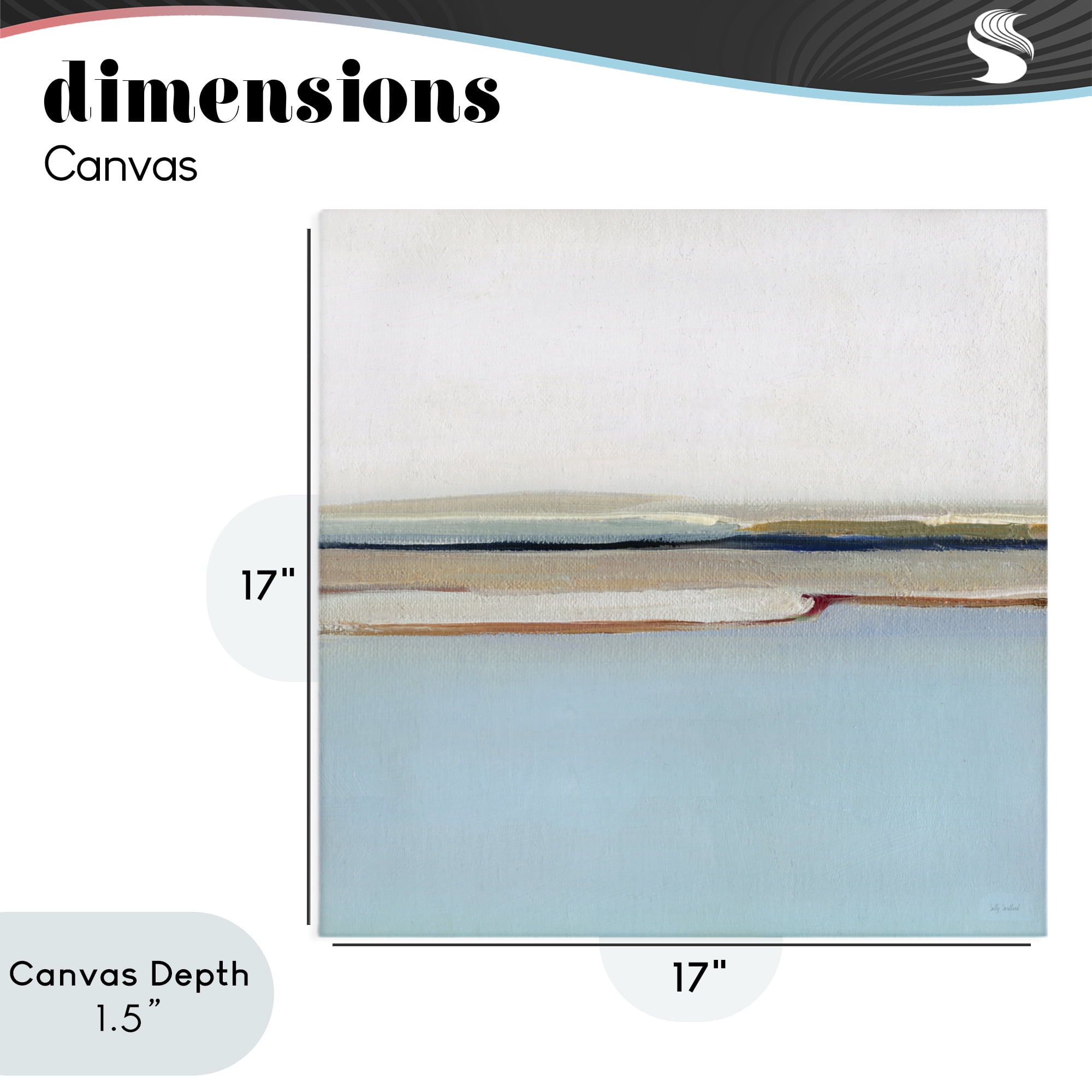 Stupell Industries Serene Minimal Shoreline at Dawn Canvas Wall Art, design by Sally Swatland
