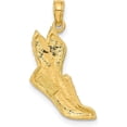 thumbnail image 3 of Solid 10K Yellow Gold Polished Running Shoe Pendant - 25mm, 3 of 6